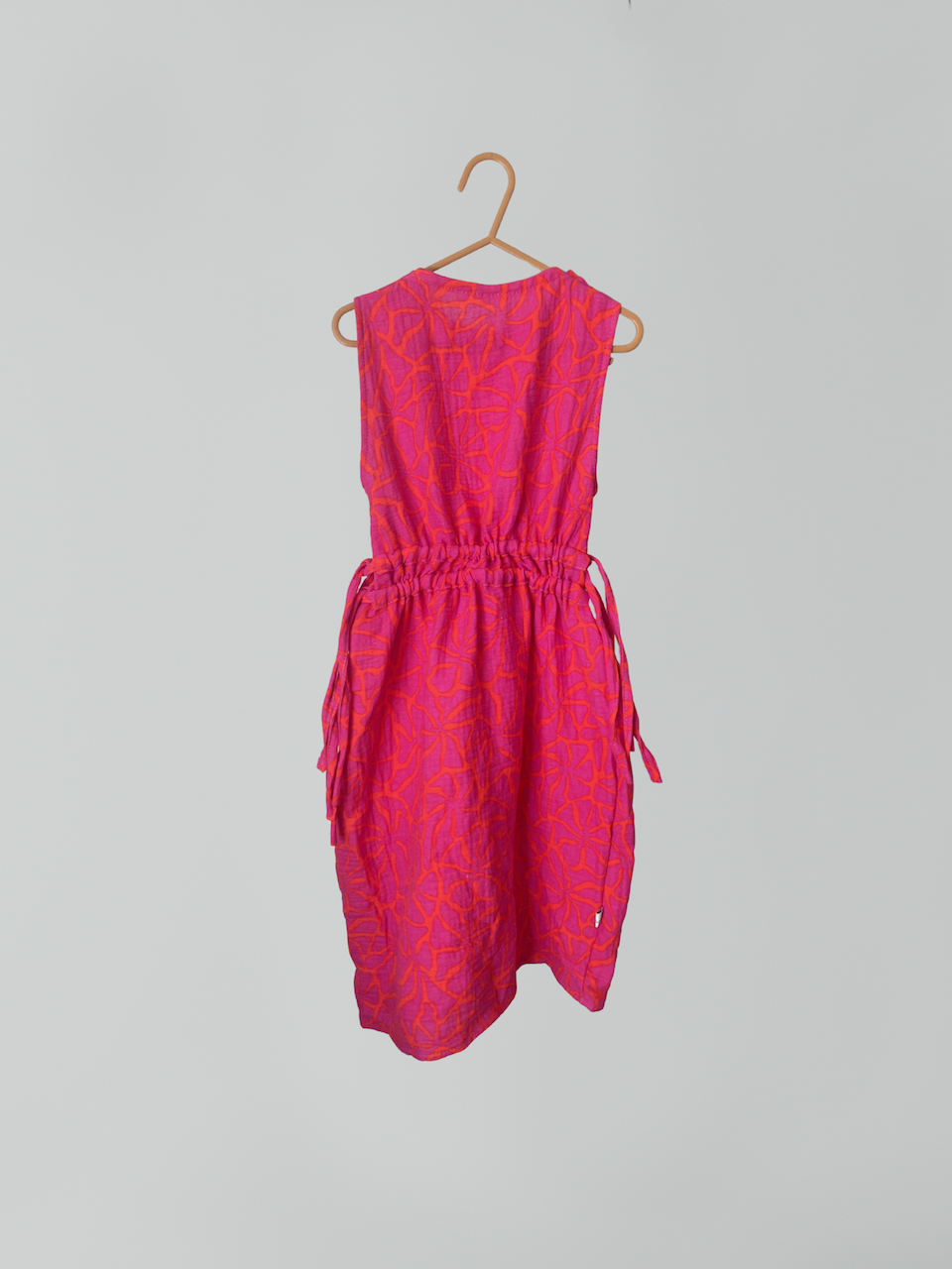 Schulterfreies Kleid mit Schleifen, Kleid - Musselin, pink flowers