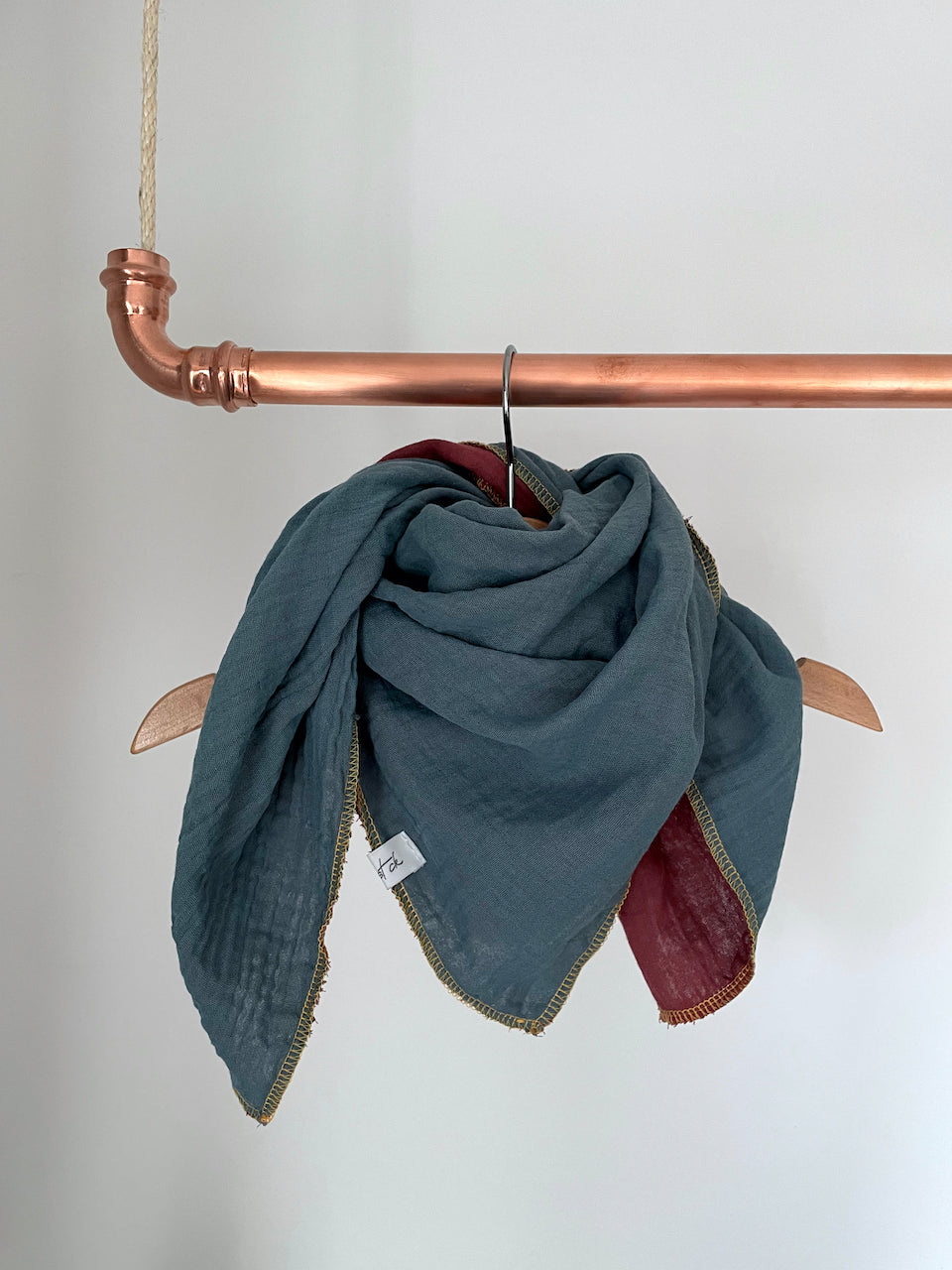 Musselin Tuch rost/blau