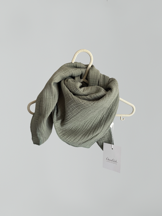 Musselintuch für Kinder – handgemachtes Dreieckstuch aus Musselin, mint