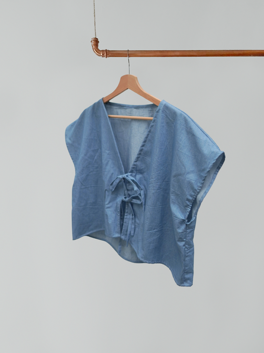 Blusentop „Lina“ zum Binden - summer denim