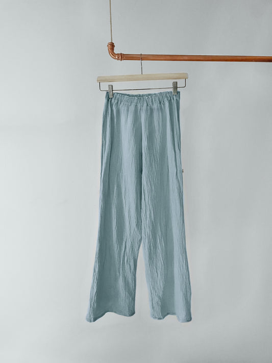 Wunderschöne Musselin Hose, ice blue