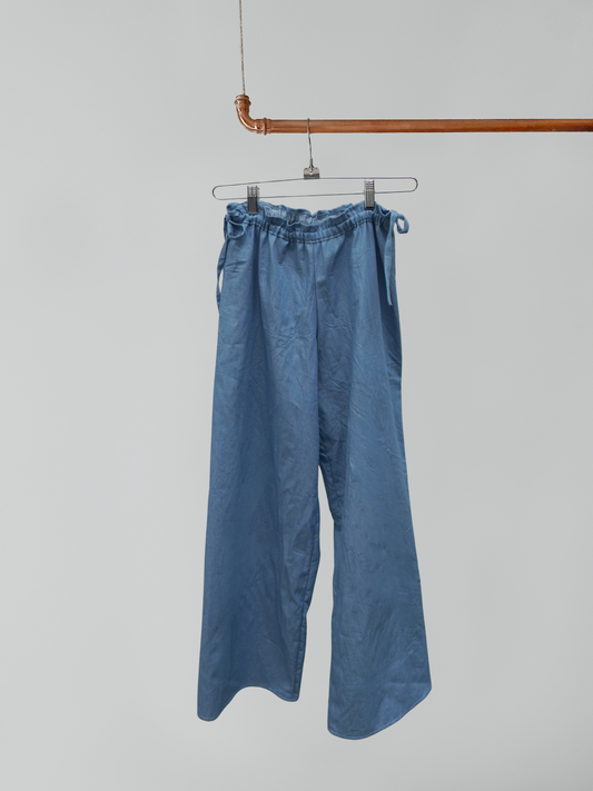 Weite Hose mit Schleifenband - summer denim