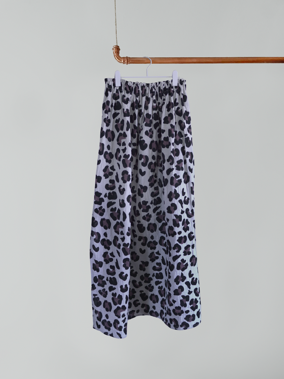 Langer Maxirock mit Schlitz - Musselin Leo