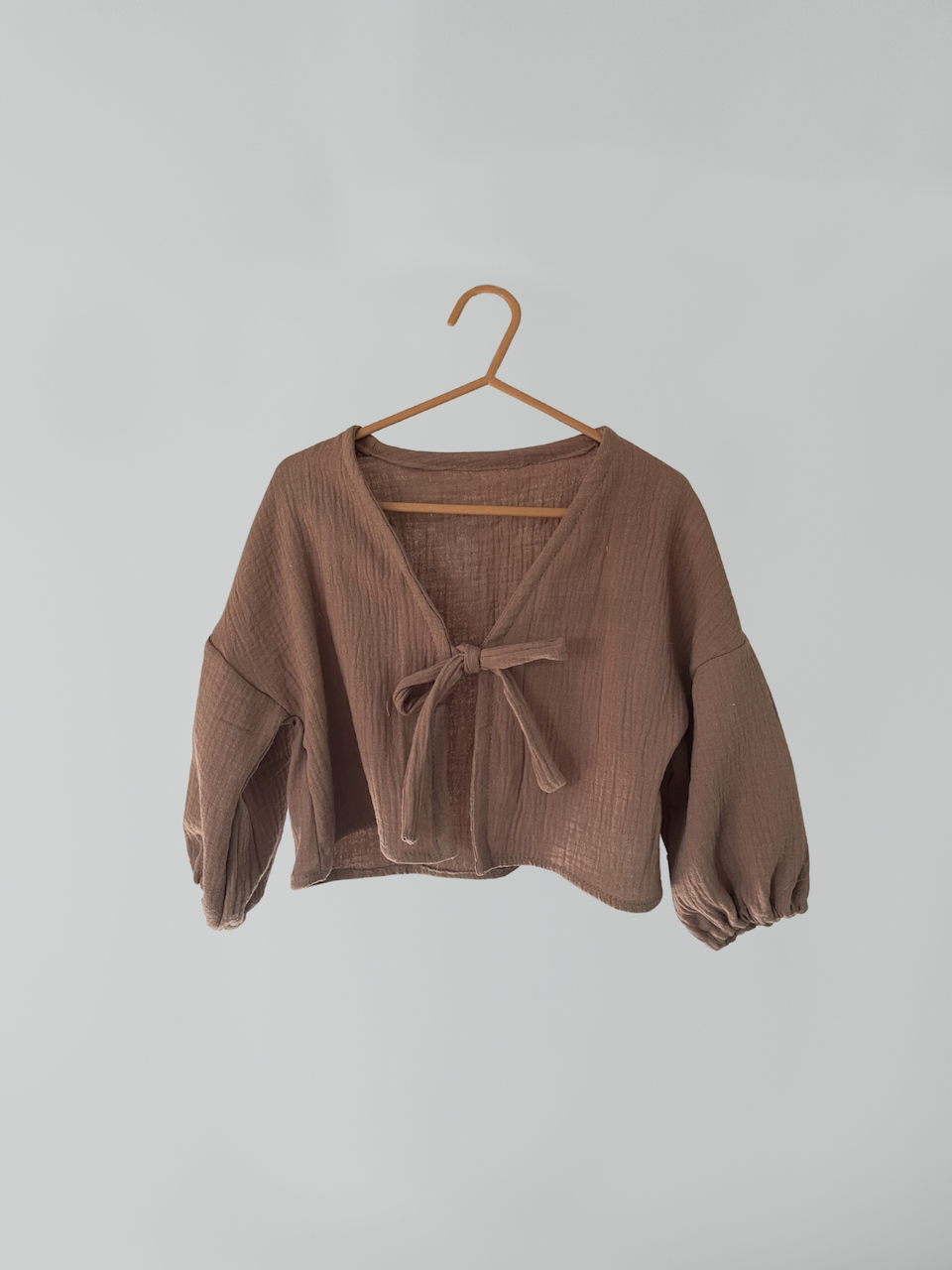 Bluse mit Schleife zum Knoten, Kinder - verschiedene Farben und Musselin