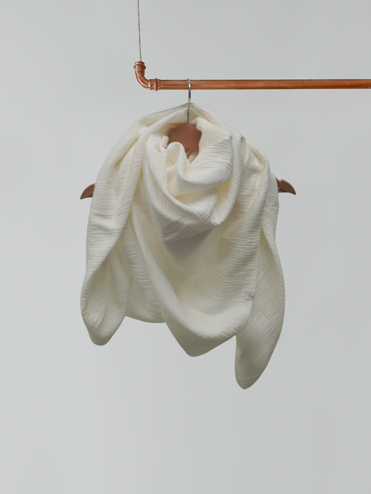 Großes Musselin Tuch -  ivory