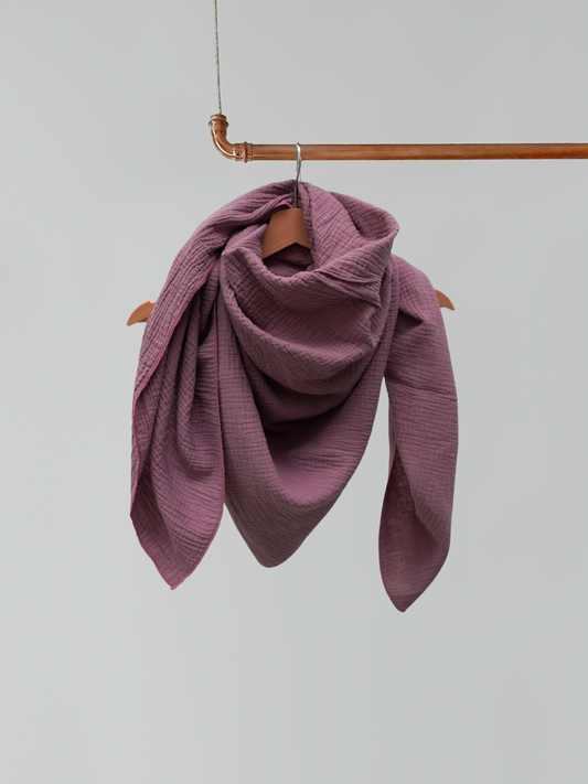 Großes Musselin Tuch -  mauve