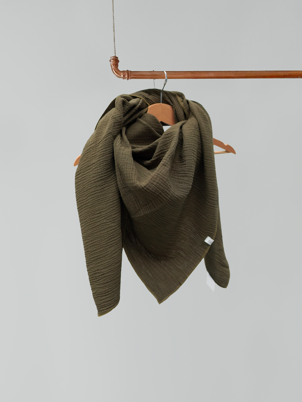 Großes Musselin Tuch -  olive