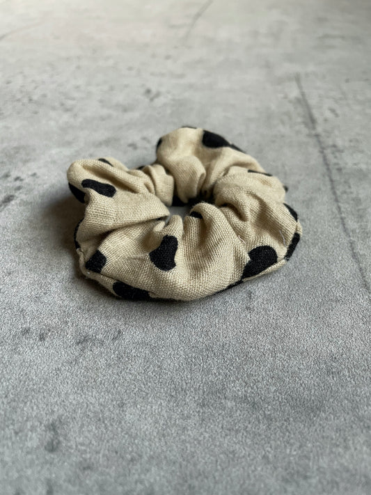 Musselin Scrunchi, beige dots